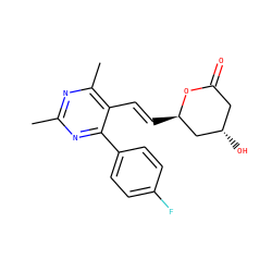 Cc1nc(C)c(/C=C/[C@@H]2C[C@@H](O)CC(=O)O2)c(-c2ccc(F)cc2)n1 ZINC000003801601