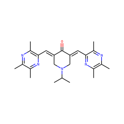 Cc1nc(C)c(/C=C2\CN(C(C)C)C/C(=C\c3nc(C)c(C)nc3C)C2=O)nc1C ZINC001772588255