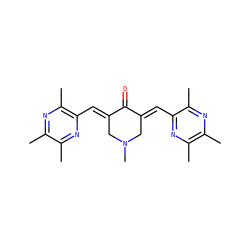 Cc1nc(C)c(/C=C2\CN(C)C/C(=C\c3nc(C)c(C)nc3C)C2=O)nc1C ZINC001772657720