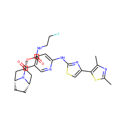 Cc1nc(C)c(-c2csc(Nc3ccc(C(=O)N4[C@H]5CC[C@@H]4C[C@H](OC(=O)NCCF)C5)cn3)n2)s1 ZINC001772618174