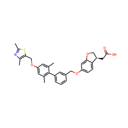 Cc1nc(C)c(COc2cc(C)c(-c3cccc(COc4ccc5c(c4)OC[C@H]5CC(=O)O)c3)c(C)c2)s1 ZINC000084739176