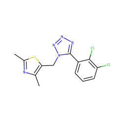 Cc1nc(C)c(Cn2nnnc2-c2cccc(Cl)c2Cl)s1 ZINC000034634543