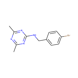 Cc1nc(C)nc(NCc2ccc(Br)cc2)n1 ZINC000103272811
