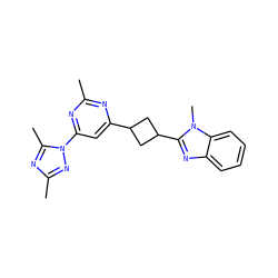 Cc1nc(C2CC(c3nc4ccccc4n3C)C2)cc(-n2nc(C)nc2C)n1 ZINC000219527310
