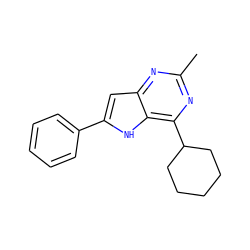Cc1nc(C2CCCCC2)c2[nH]c(-c3ccccc3)cc2n1 ZINC000013835024