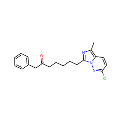 Cc1nc(CCCCCC(=O)Cc2ccccc2)n2nc(Cl)ccc12 ZINC000005891694