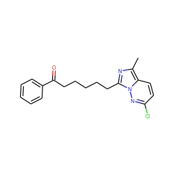Cc1nc(CCCCCC(=O)c2ccccc2)n2nc(Cl)ccc12 ZINC000005891695