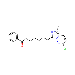 Cc1nc(CCCCCCC(=O)c2ccccc2)n2nc(Cl)ccc12 ZINC000005891700