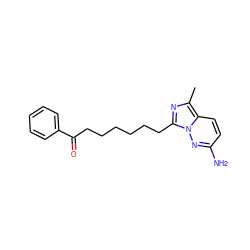Cc1nc(CCCCCCC(=O)c2ccccc2)n2nc(N)ccc12 ZINC000005891701