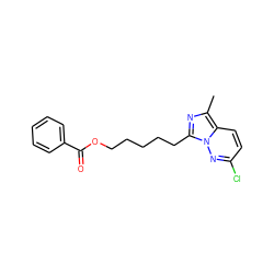 Cc1nc(CCCCCOC(=O)c2ccccc2)n2nc(Cl)ccc12 ZINC000005891793