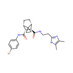 Cc1nc(CCNC(=O)[C@H]2[C@H](C(=O)Nc3ccc(Br)cc3)[C@@H]3CC[C@H]2C32CC2)[nH]c1C ZINC000168474529