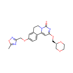 Cc1nc(COc2ccc3c(c2)CCn2c-3cc(OC[C@@H]3COCCO3)nc2=O)no1 ZINC000142912231