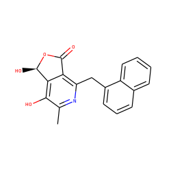 Cc1nc(Cc2cccc3ccccc23)c2c(c1O)[C@@H](O)OC2=O ZINC000103242037
