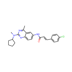 Cc1nc(N(C)C2CCCC2)nc2ccc(NC(=O)/C=C/c3ccc(Cl)cc3)cc12 ZINC000084616197