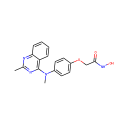Cc1nc(N(C)c2ccc(OCC(=O)NO)cc2)c2ccccc2n1 ZINC000653735667