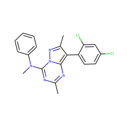 Cc1nc(N(C)c2ccccc2)n2nc(C)c(-c3ccc(Cl)cc3Cl)c2n1 ZINC000013804995