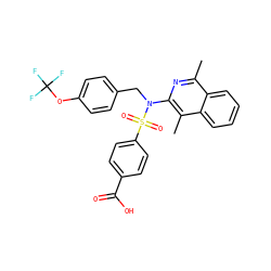 Cc1nc(N(Cc2ccc(OC(F)(F)F)cc2)S(=O)(=O)c2ccc(C(=O)O)cc2)c(C)c2ccccc12 ZINC000203666939