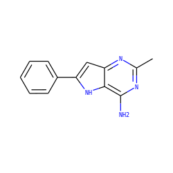 Cc1nc(N)c2[nH]c(-c3ccccc3)cc2n1 ZINC000013835014
