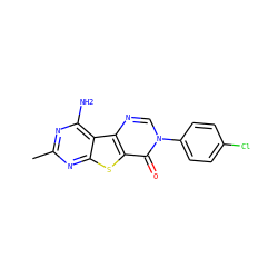 Cc1nc(N)c2c(n1)sc1c(=O)n(-c3ccc(Cl)cc3)cnc12 ZINC000049069982