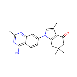 Cc1nc(N)c2ccc(-n3cc(C)c4c3CC(C)(C)CC4=O)cc2n1 ZINC000084603753