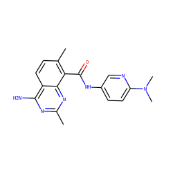Cc1nc(N)c2ccc(C)c(C(=O)Nc3ccc(N(C)C)nc3)c2n1 ZINC000066078802