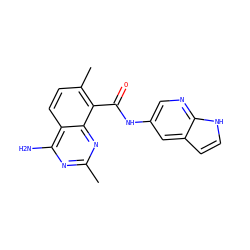 Cc1nc(N)c2ccc(C)c(C(=O)Nc3cnc4[nH]ccc4c3)c2n1 ZINC000066074148