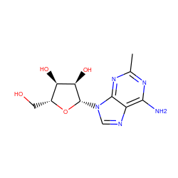 Cc1nc(N)c2ncn([C@@H]3O[C@H](CO)[C@@H](O)[C@H]3O)c2n1 ZINC000005931502