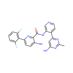 Cc1nc(N)cc(-c2ccncc2NC(=O)c2nc(-c3c(F)cccc3F)ccc2N)n1 ZINC000203753626