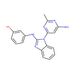 Cc1nc(N)cc(-n2c(Nc3cccc(O)c3)nc3ccccc32)n1 ZINC000071318181