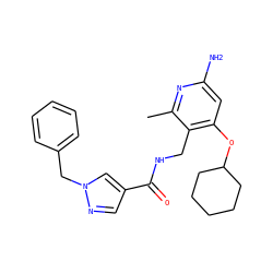 Cc1nc(N)cc(OC2CCCCC2)c1CNC(=O)c1cnn(Cc2ccccc2)c1 ZINC000114078772