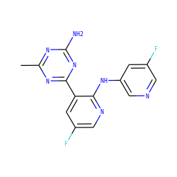 Cc1nc(N)nc(-c2cc(F)cnc2Nc2cncc(F)c2)n1 ZINC000113151462