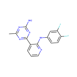 Cc1nc(N)nc(-c2cccnc2Nc2ccc(F)c(F)c2)n1 ZINC000113243216