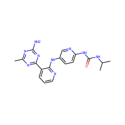 Cc1nc(N)nc(-c2cccnc2Nc2ccc(NC(=O)NC(C)C)nc2)n1 ZINC000113240769
