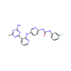 Cc1nc(N)nc(-c2cccnc2Nc2ccc(NC(=O)Nc3cccc(F)c3)nc2)n1 ZINC000113240513