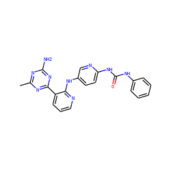 Cc1nc(N)nc(-c2cccnc2Nc2ccc(NC(=O)Nc3ccccc3)nc2)n1 ZINC000113239653