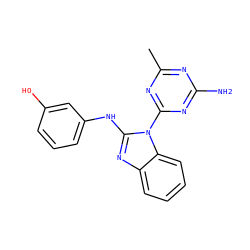 Cc1nc(N)nc(-n2c(Nc3cccc(O)c3)nc3ccccc32)n1 ZINC000071316065