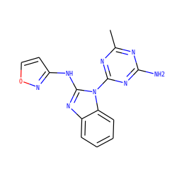 Cc1nc(N)nc(-n2c(Nc3ccon3)nc3ccccc32)n1 ZINC000071296822