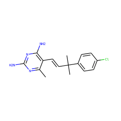 Cc1nc(N)nc(N)c1/C=C/C(C)(C)c1ccc(Cl)cc1 ZINC000000988243