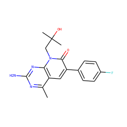 Cc1nc(N)nc2c1cc(-c1ccc(F)cc1)c(=O)n2CC(C)(C)O ZINC000117702825