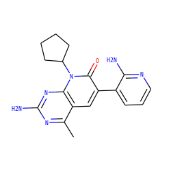 Cc1nc(N)nc2c1cc(-c1cccnc1N)c(=O)n2C1CCCC1 ZINC000141263537