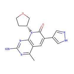 Cc1nc(N)nc2c1cc(-c1cn[nH]c1)c(=O)n2[C@@H]1CCOC1 ZINC000117702507