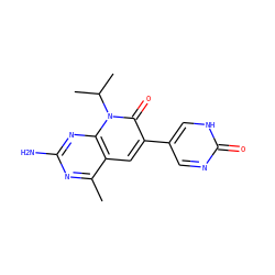 Cc1nc(N)nc2c1cc(-c1cnc(=O)[nH]c1)c(=O)n2C(C)C ZINC000117701089
