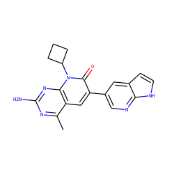 Cc1nc(N)nc2c1cc(-c1cnc3[nH]ccc3c1)c(=O)n2C1CCC1 ZINC000140625213