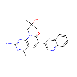 Cc1nc(N)nc2c1cc(-c1cnc3ccccc3c1)c(=O)n2CC(C)(C)O ZINC000117717365