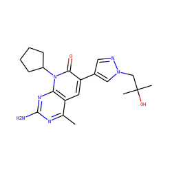 Cc1nc(N)nc2c1cc(-c1cnn(CC(C)(C)O)c1)c(=O)n2C1CCCC1 ZINC000117709708