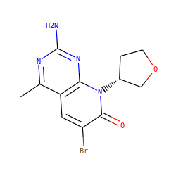 Cc1nc(N)nc2c1cc(Br)c(=O)n2[C@@H]1CCOC1 ZINC000113726516