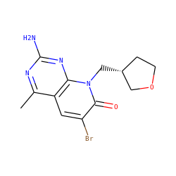 Cc1nc(N)nc2c1cc(Br)c(=O)n2C[C@@H]1CCOC1 ZINC000117700572