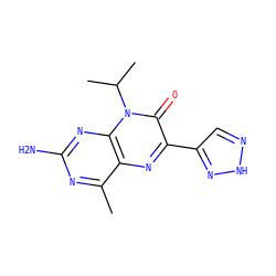Cc1nc(N)nc2c1nc(-c1cn[nH]n1)c(=O)n2C(C)C ZINC000064540127