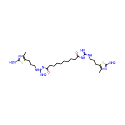 Cc1nc(N)sc1CCCNC(=N)NC(=O)CCCCCCCCC(=O)/N=C(\N)NCCCc1sc(N)nc1C ZINC000095554335