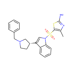 Cc1nc(N)sc1S(=O)(=O)n1cc([C@@H]2CCN(Cc3ccccc3)C2)c2ccccc21 ZINC000028526555